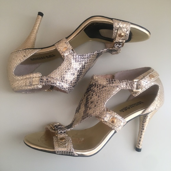 MICHAEL Michael Kors Shoes - 🚫SOLD: Michael Kors Gold Snakeskin High Heels 6.5